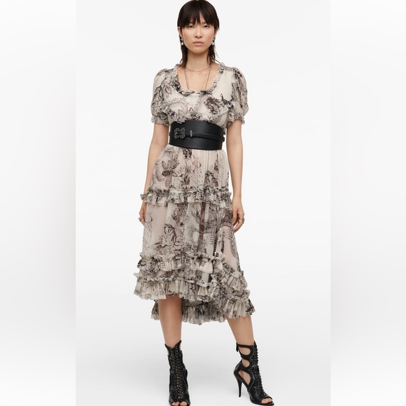 Zara Dresses & Skirts - Zara NWT Studio Limited Edition printed ruffled silk dress 2532/78, sz M
